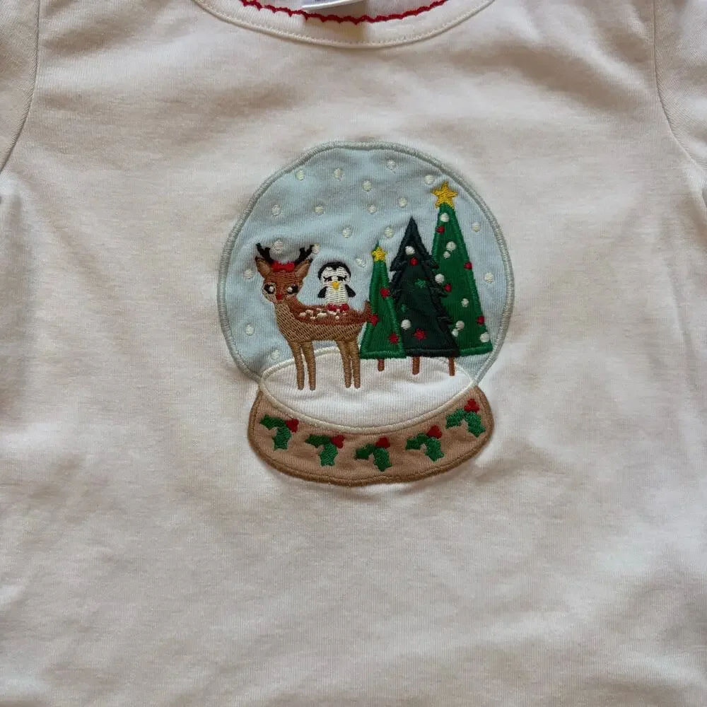 Gymboree white holiday Christmas snow globe animals long‎ sleeve shirt SIZE 4T